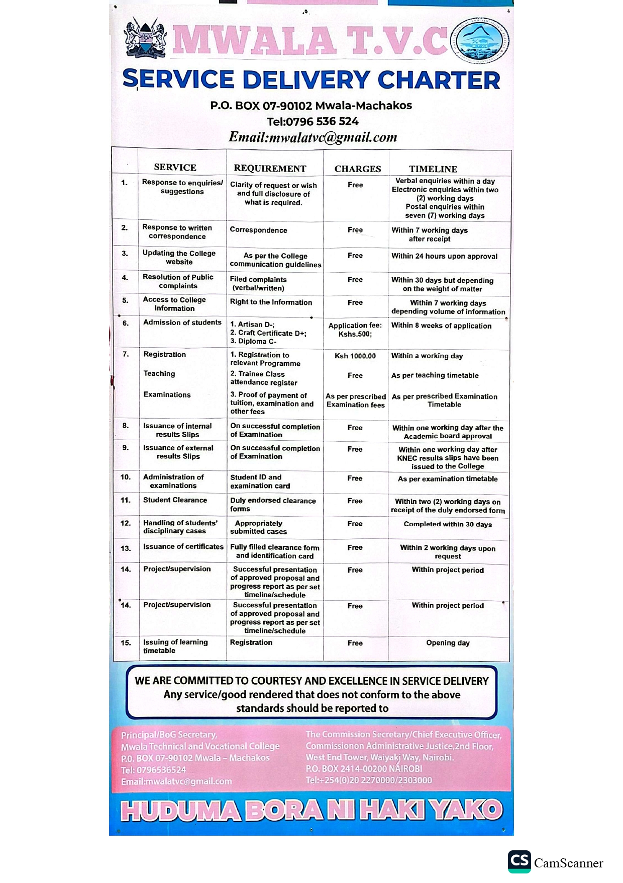 English Service Charter